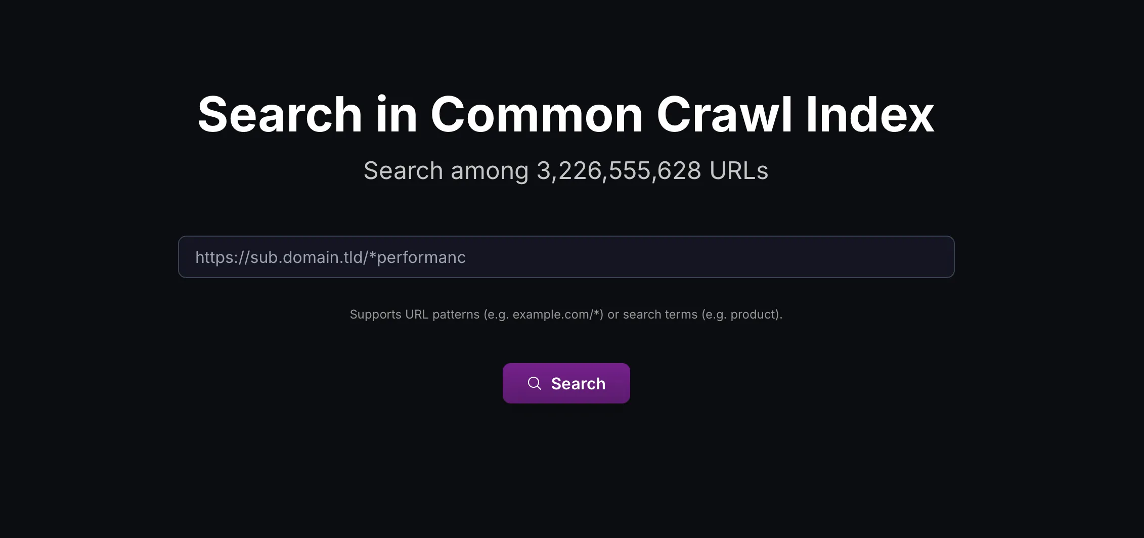 Common Crawl Search